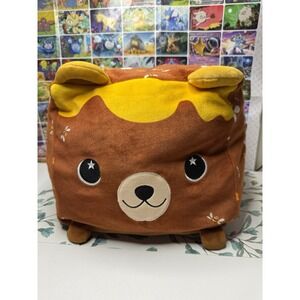 Moosh Moosh Mel Bee Bear Plush 9x10" Cube Honey Bee Print Stuffed Animal